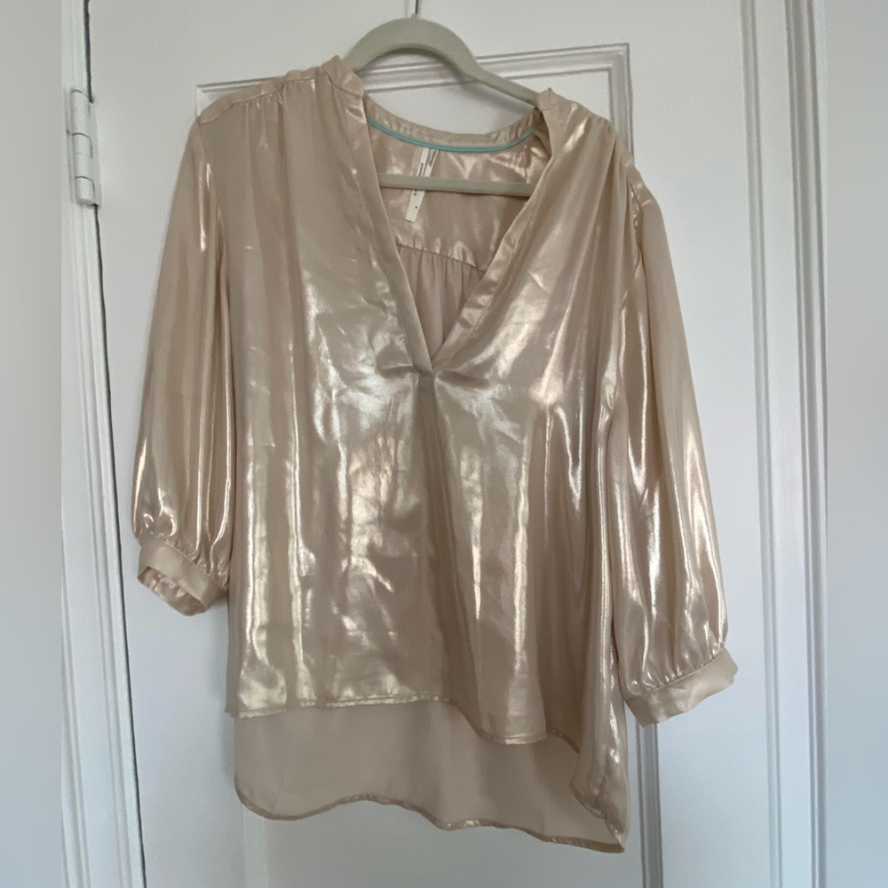 Anthropologie boho gold shimmer top. Worn once